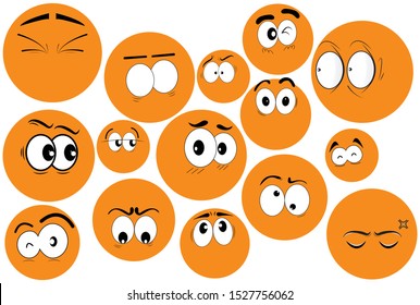 cartoon eyes character in vector
