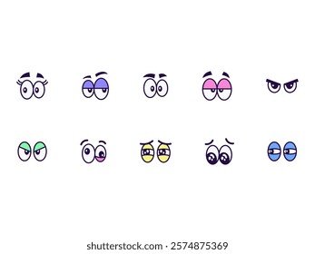 Cartoon Eyes Clipart Element Set