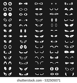 Cartoon eyes collection. Eyeball set for kids toy cute monsters, animation and comics