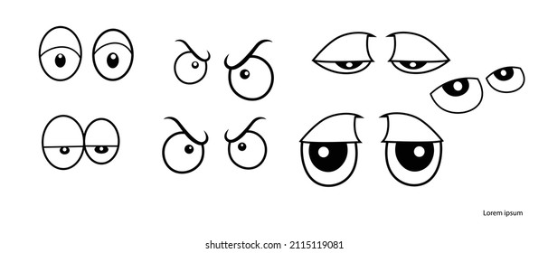 Cartoon  eyes collection vector illustration