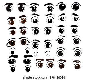 Cartoon Eyes Collection Vector Set