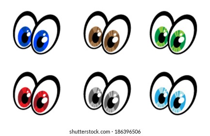 Cartoon eyes colors vector illustration 