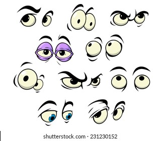 Cartoon Eyes Different Expressions Looking Different Stock Vector (Royalty  Free) 231230152 | Shutterstock