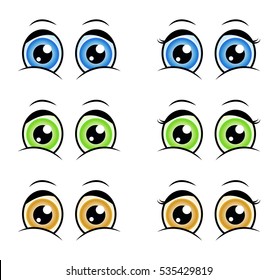 Cartoon eyes, expression vector silhouette symbol icon design. Beautiful illustration isolated on white background