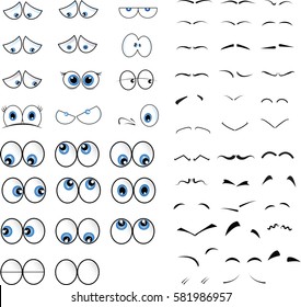 cartoon eyes and eyebrow in vector