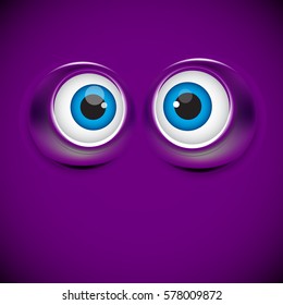 cartoon eyes as funny symbol, vector illustration background