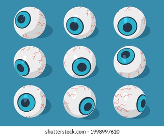 Ojos de caricatura para el vector de Halloween aislados en el fondo.