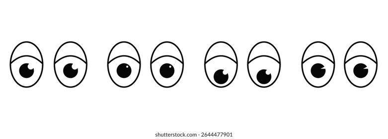 Cartoon Eyes Icon Set – Funny, Expressive, and Cute Eye Expressions Collection