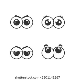 Cartoon Eyes Icon Set Vector Design.