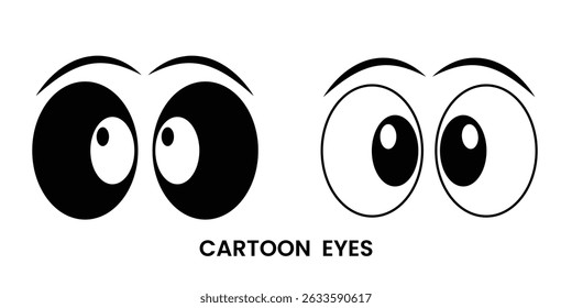 Cartoon eyes icon vector set. Silhouette of cartoon eyes symbol and sign. Cartoon eyes outline icon vector illustration.