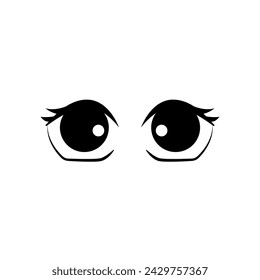 Cartoon eyes line icon. Cartoon character expressions. Vector isolated element. Editable stroke.