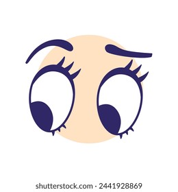 Cartoon eyes line icon. Cartoon character expressions. Vector isolated element. Editable stroke.