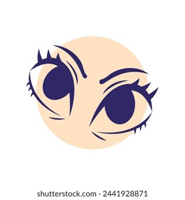 Cartoon eyes line icon. Cartoon character expressions. Vector isolated element. Editable stroke.