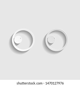 Cartoon eyes. Looking to the left. Paper style icon. Illustration.