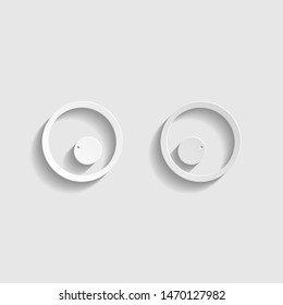 Cartoon eyes. Looking ot center. Paper style icon. Illustration.