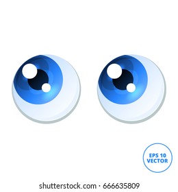 Cartoon eyes on yellow background vector illustration