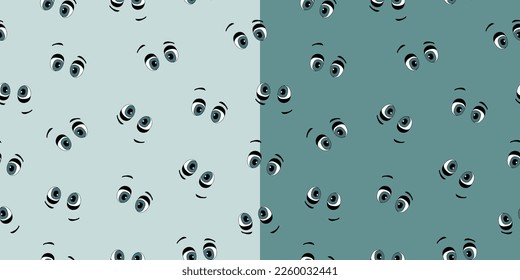 Cartoon Augen Muster. Stoffmuster. Comic-Muster-Set