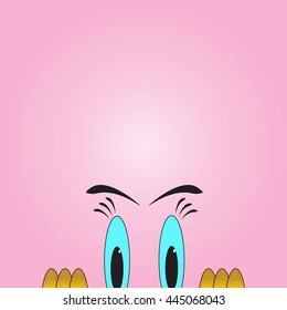 Cartoon eyes peeking holiday card