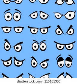 Cartoon eyes seamless pattern.