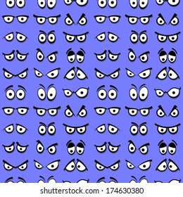 Cartoon eyes seamless pattern.