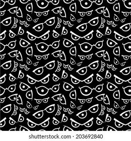 Cartoon eyes seamless pattern. 