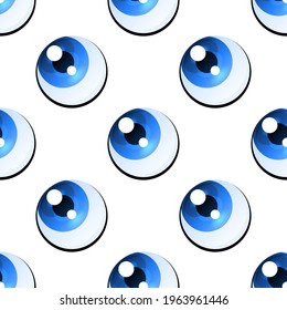 cartoon eyes seamless pattern vector illustration 