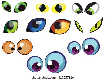 Cartoon eyes set.