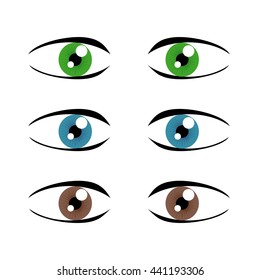 Cartoon eyes set.