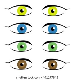 Cartoon eyes set.