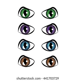 Cartoon eyes set.
