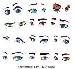  Cartoon eyes set