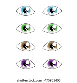 Cartoon eyes set.