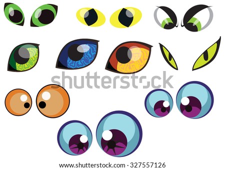 Cartoon eyes set.