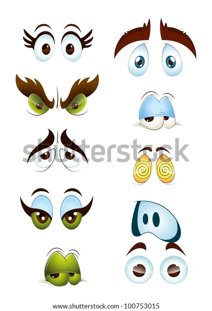 Cartoon Eyes Set Stock Vector (Royalty Free) 100753015 | Shutterstock