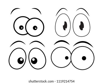 cartoon eyes set for comic book vector design isolated on white
