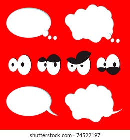 Cartoon Eyes Set of vector cartoon eyes and speech bubbles