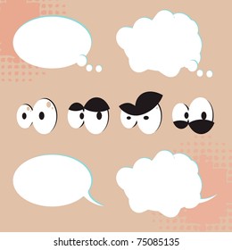 Cartoon Eyes Set of vector cartoon eyes and speech bubbles
