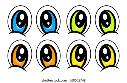 cartoon eyes set vector symbol icon design. Beautiful illustration isolated on white background