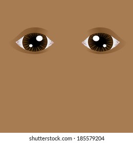 Cartoon eyes ugly on background