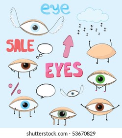cartoon eyes in vector