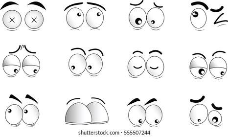 Fifty Styles Cartoon Eyes Stock Vector (Royalty Free) 58856524