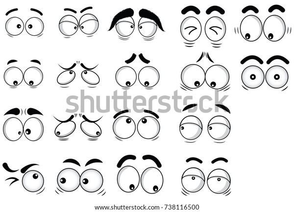 Cartoon Eyes Vector Stock Vector (Royalty Free) 738116500