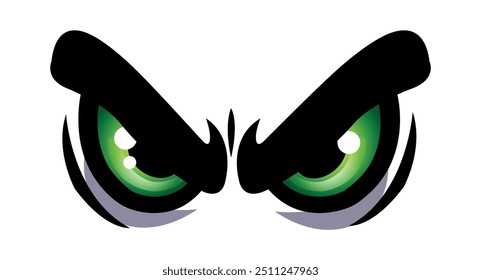 Cartoon eyes vector graphic angry comic emotion car decal evil face sticker