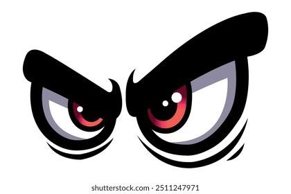 Cartoon eyes vector graphic angry comic emotion car decal evil face sticker