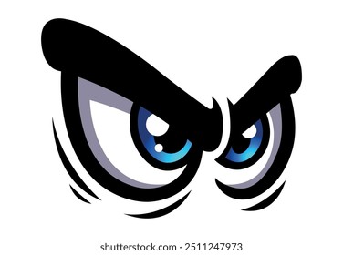 Cartoon eyes vector graphic angry comic emotion car decal evil face sticker