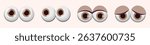 Cartoon Eyes Vector Pack – Creative, Expressive, and Funny Eyes Collection Isolated on White Backgound