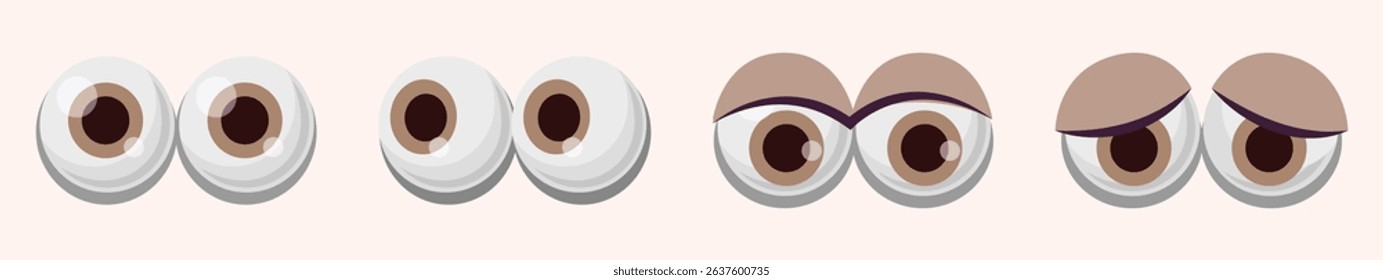 Cartoon Eyes Vector Pack – Creative, Expressive, and Funny Eyes Collection Isolated on White Backgound
