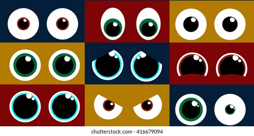 Cartoon Eyes Vector Set