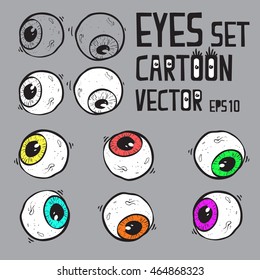 Cartoon Eyes vector set.