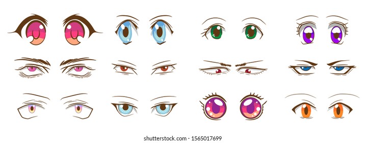 cartoon eyes vector set collection graphic clipart design